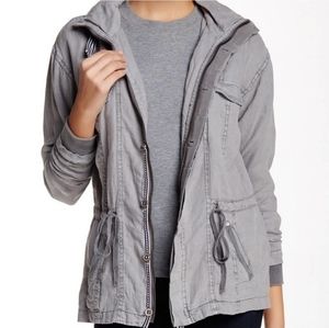 Michael Stars Gray Linen Anorak Lightweight Jacket Small